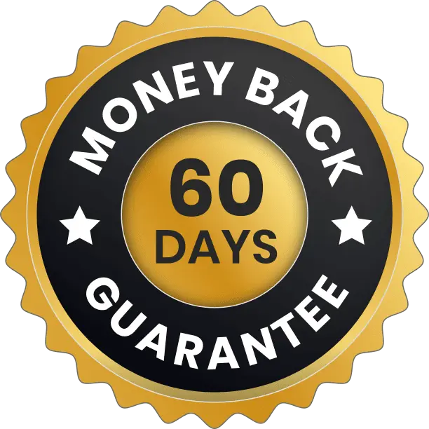 LipoJaro 60-day money-back guarantee seal for risk-free purchase