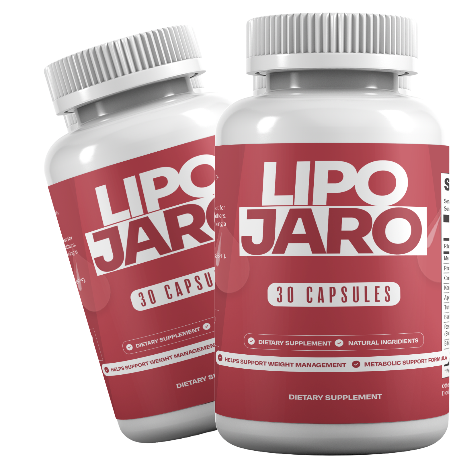 LipoJaro bottle — 11-ingredient daily capsule for metabolic and gut microbiome support